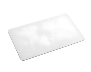 Blank white plastic card isolated on transparent background, perfect for customization and design mockups