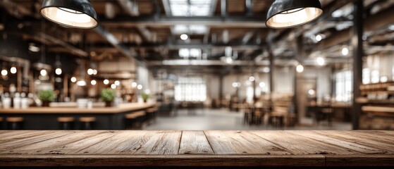 Wide angle view of cozy modern cafe interior with wooden tables warm lighting and inviting atmosphere for dining and socializing
