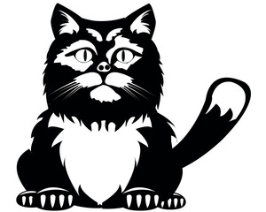 black white cat.eps