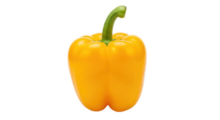 Isolated yellow bell pepper, healthy food, raw vegetable for vegan diet, fresh and nutritious