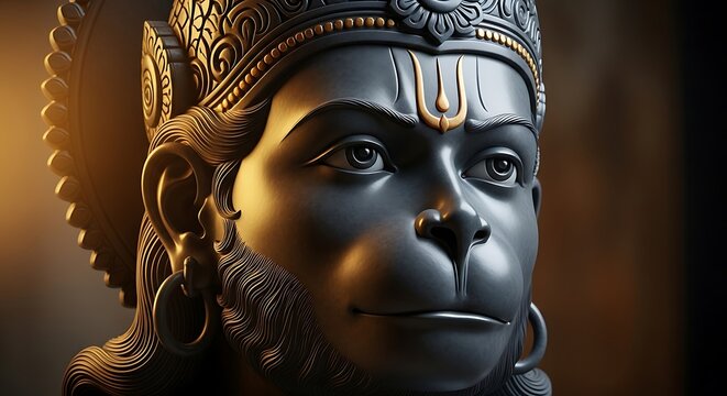 Hanuman Sculpture - A Detailed Portrait of Devotion and Art.