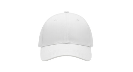 Isolated close-up of a blank cotton twill baseball cap, casual unisex headwear for sun protection