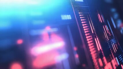 Digital data processing visualization with abstract technology background - Powered by Adobe