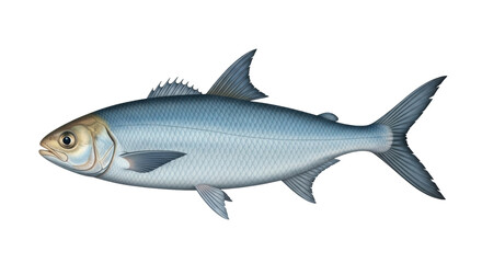 Isolated Shad fish swimming, an illustration ideal for educational and culinary projects