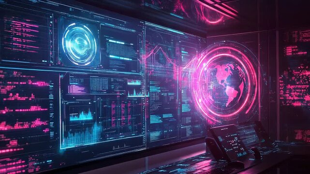 Global data analysis cyber security control room - Powered by Adobe