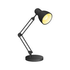 Simple Vector Illustration of Black Study Lamp. Suitable for Study, Workspace, and Interior Decoration.