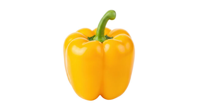 Isolated Yellow Bell Pepper, Fresh, Bright and Ready to Cook With, Culinary Ingredient