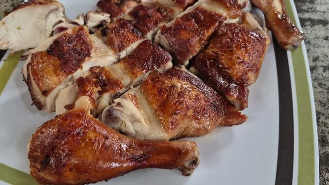 Thai herb marinated grilled chicken Thailand Northeast style food