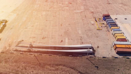 Obraz premium Wind turbines generate electricity at sunset in Europe and Asia. 