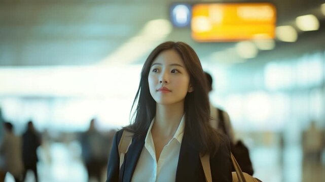 A woman wearing a white shirt and black jacket, possibly for formal occasion or workplace