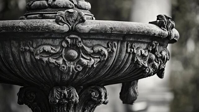 A classic fountain in black and white, perfect for use in designs that require a touch of elegance