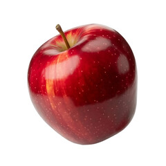 Shiny red delicious apple isolated on transparent background, a healthy and tasty fruit option for snack