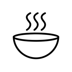 Bowl of soup with rising steam on transparent background