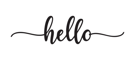 The word “Hello” is designed in a soft and graceful typography style. Suitable for greeting card design, banner, poster, or creative projects with a bright and delicate style.