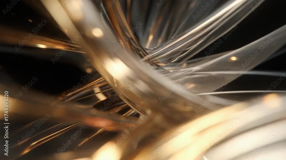 Wall mural abstract golden data flow network connection background