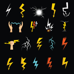 lightning icon set