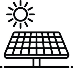 Solar Panel and Sun Icon solar energy renewable energy