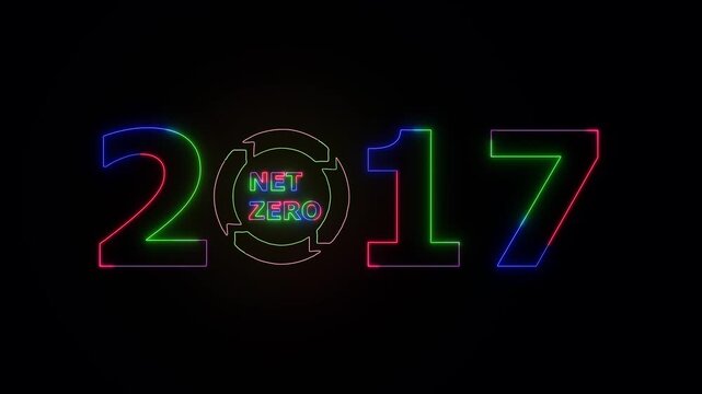 2017 neon line text. Abstract 2017 neon text animation ,Four color neon Glowing neon number text background Mk video animated .Happy new year 2017 greetings new year ... See More