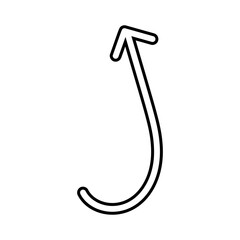 Hand drawn arrow icon vector. Direction illustration sign, Handmade. Pointer symbol or logo.