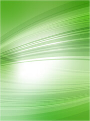 Green Abstract Wave Background with Smooth Light Lines