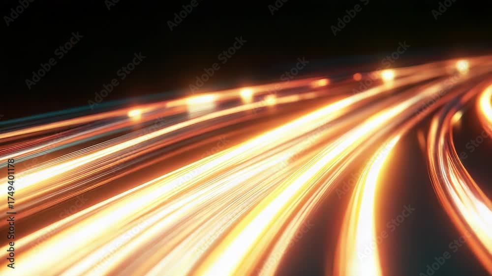 Canvas Prints abstract glowing light trails representing data transfer
