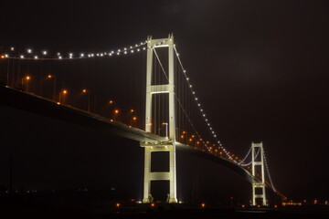 北海道室蘭-夜の白鳥大橋2024-02