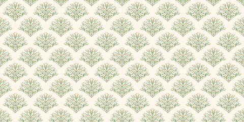 Nature Pattern Background Illustration For Cover, Banner, Notes. Fall Winter Aesthetic Background. Plant And Flower Pattern Background.