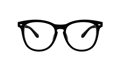 Fototapeta premium Black eyeglasses, front view