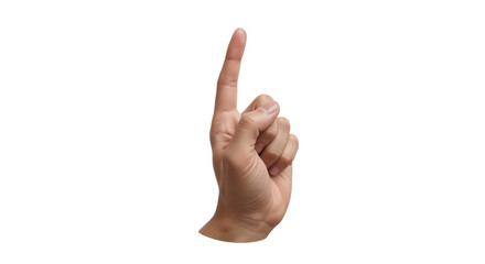 Isolated male hand showing the number one with his index finger, concept of attention