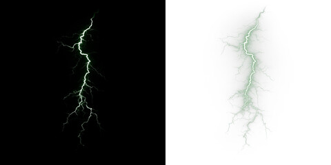 Green lightning bolt overlay on black and white backgrounds, showcasing dynamic energy and contrast, perfect for creative design projects and visual storytelling