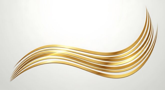 Elegant Golden Wave - A Luxurious and Dynamic Abstract Design Element.