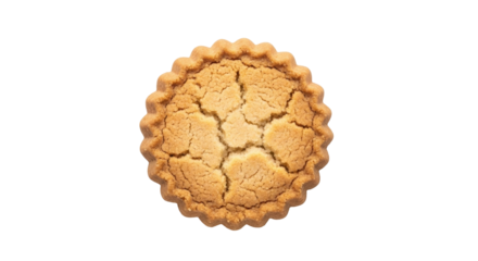 Isolated tartlet pastry with a shortbread crust, single sweet shortcake, small pie dessert