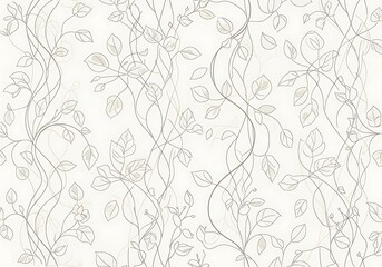 Elegant floral pattern with stylized leaves and winding stem elements