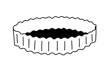 Baking pan hand drawn vector sketch