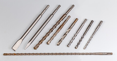 Various replaceable working tools different purposes for rotary hammer drill