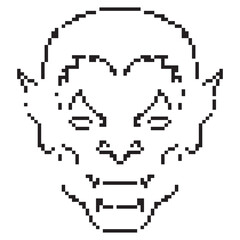 vampire pixel icon, 8-bit. Isolated vector illustration.