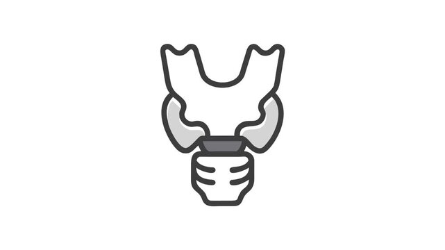 Minimalist thyroid gland illustration on white background for medical