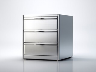 High resolution photo of refrigerator with two drawers isolated on white background for kitchen use