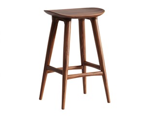 High resolution photo of a wooden stool isolated on white background ideal for home decor and design
