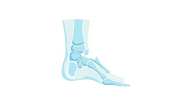 Human Foot Skeleton Illustration Anatomical Structure in Cartoon Style