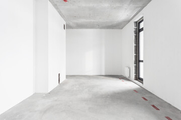 nterior of the apartment without decoration in gray colors