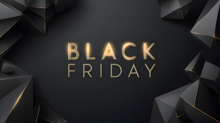 Elegant black friday golden glowing banner
