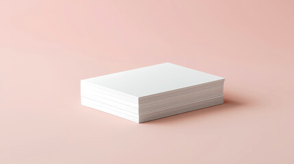 Stack of white papers on soft pastel background