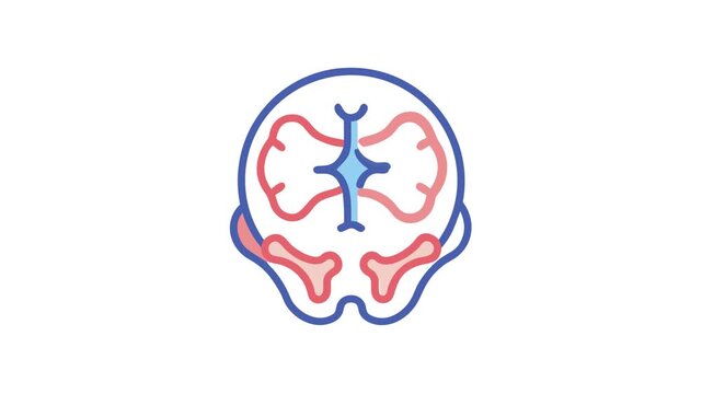 Anatomical vector illustration of the human brain frontal view