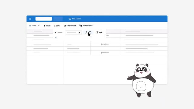 Digital spreadsheet dashboard with editable table interface and management data, modern technology concept