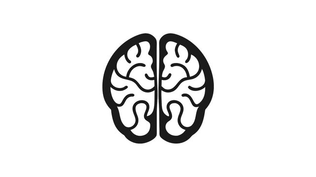 Minimalist brain illustration on white background featuring simple lines