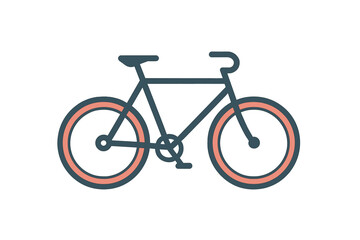 Obraz premium Simple bicycle icon with dark frame and peach colored tires