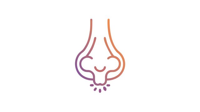 Illustration of human nose in simple gradient color style