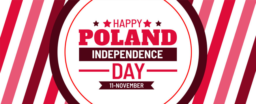 11 November Poland National Independence Day background and banner design. Waving Polish Flag against a bright sky, symbolizing Freedom and Patriotism. Celebration background for posters.