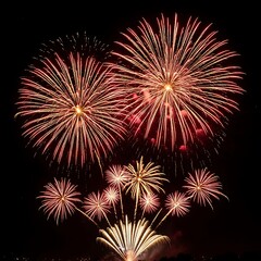 Spectacular Fireworks Display Illuminating the Night Sky.